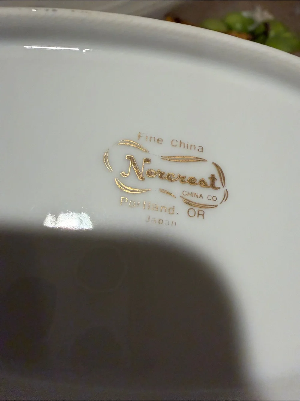 40th Anniversary Rose Decorative Serving Dish - White and Plum